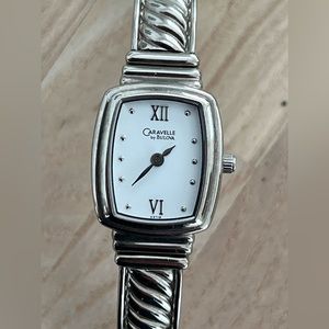 Caravelle by Bulova Ladies Watch White Dial Stainless Steel Bracelet